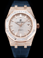 R Factory Luxury AP Royal Oak Diamond Full-Pavé Edition | 40MM Automatic | 316L Steel & Leather Strap