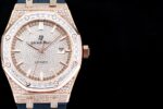 R Factory Luxury AP Royal Oak Diamond Full-Pavé Edition | 40MM Automatic | 316L Steel & Leather Strap - Image 2