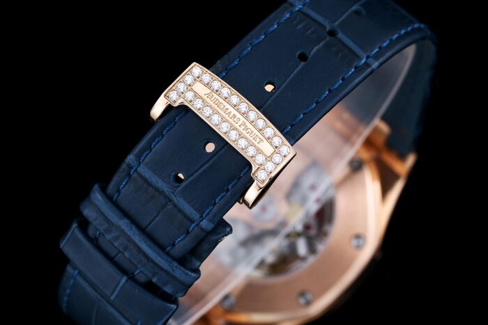R Factory Luxury AP Royal Oak Diamond Full-Pavé Edition | 40MM Automatic | 316L Steel & Leather Strap - Image 10
