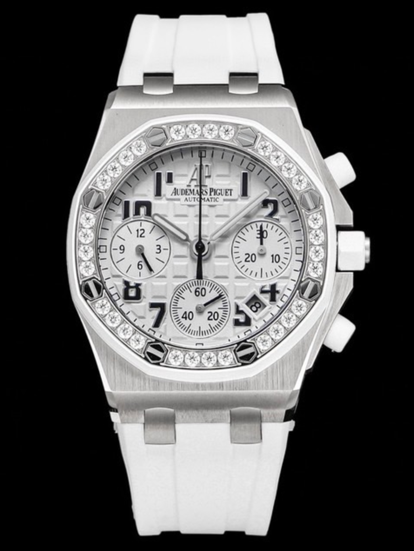 13398323220139886(1) ZPF Audemars Piguet Royal Oak Offshore 26048 37MM Chronograph – Diamond Bezel | Automatic Watch for Women - Image 1