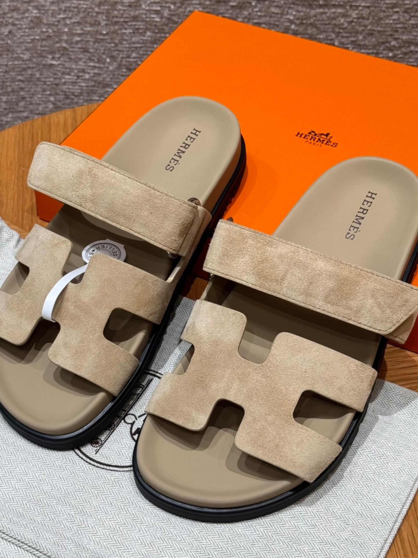 cmp_i1746163445203_8572_0_0(1) Chypre Women’s Sandals | Beige Lin | Chamois Leather - Image 1