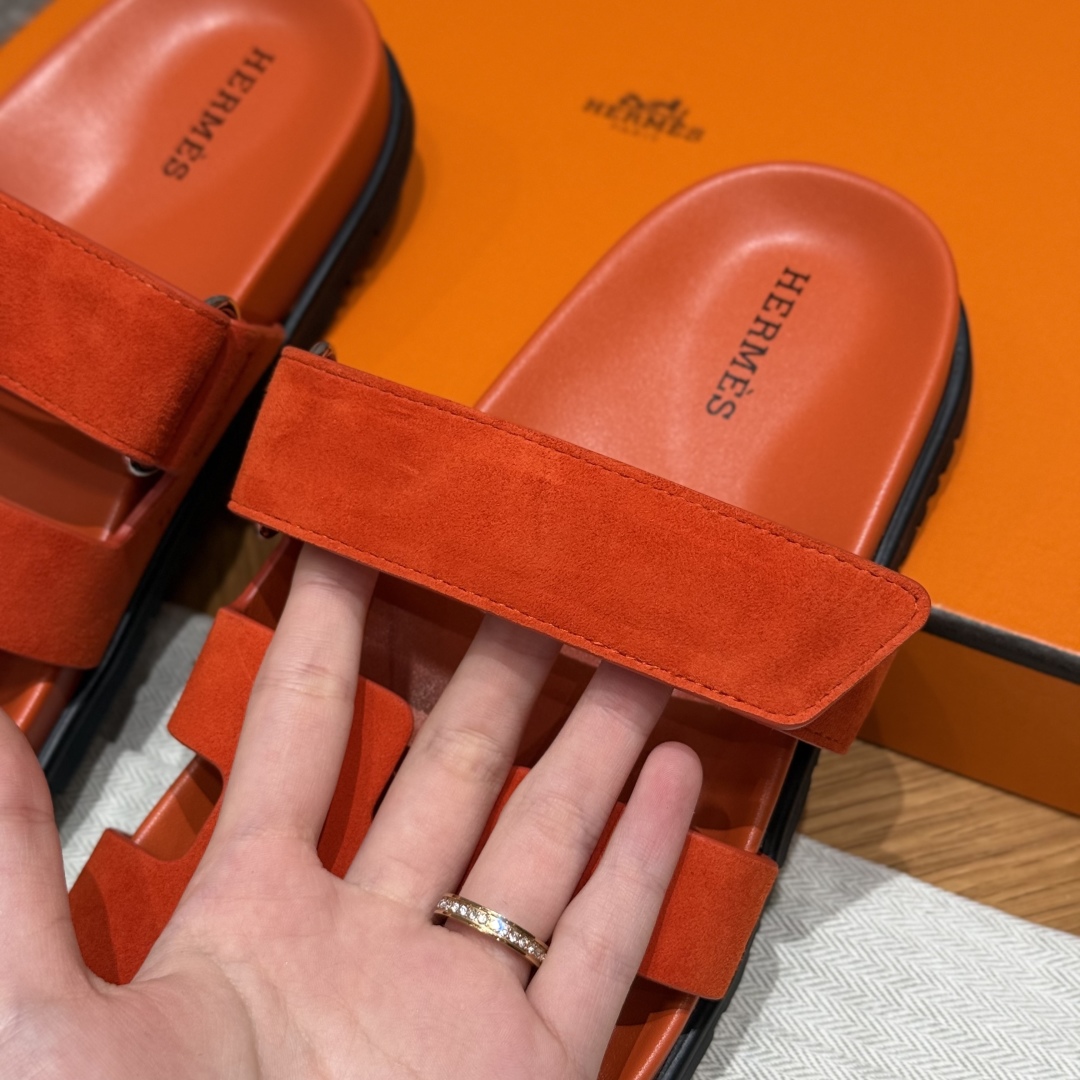 cmp_i1749540200740_1303_0_3 Chypre Women’s Sandals | Orange | Chamois Leather - Image 5