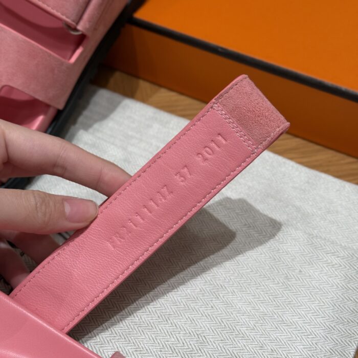 Chypre Women’s Sandals | Peach Pink | Chamois Leather - Image 9