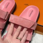 Chypre Women’s Sandals | Peach Pink | Chamois Leather - Image 5