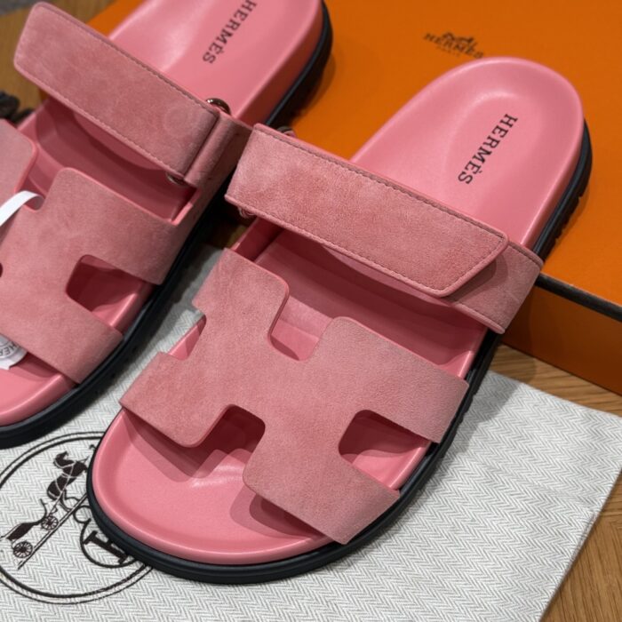 Chypre Women’s Sandals | Peach Pink | Chamois Leather - Image 4