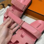 Chypre Women’s Sandals | Peach Pink | Chamois Leather - Image 3