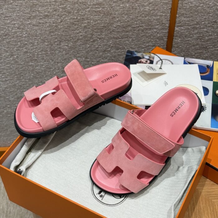 Chypre Women’s Sandals | Peach Pink | Chamois Leather - Image 2