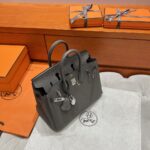 Birkin 25 | 8F Etain Togo Leather | Silver Hardware | 25×20×13cm - Image 6