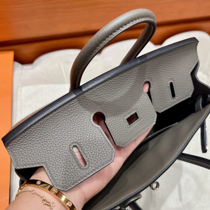 Birkin 25 | 8F Etain Togo Leather | Silver Hardware | 25×20×13cm - Image 8