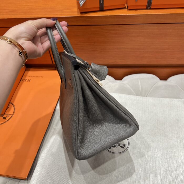 Birkin 25 | 8F Etain Togo Leather | Silver Hardware | 25×20×13cm - Image 10