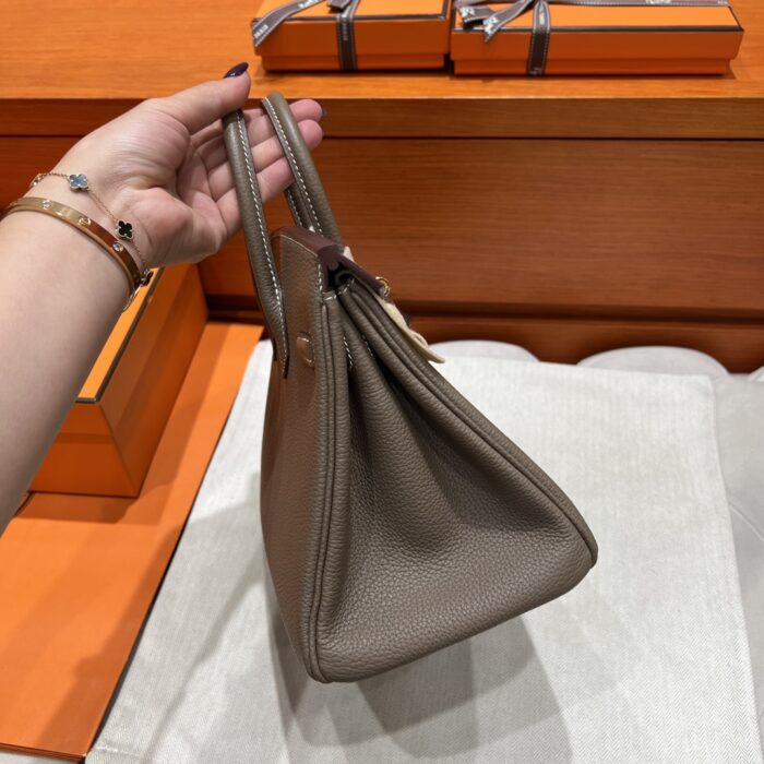 Birkin 25 | CK18 Etoupe Togo Leather | Gold Hardware | 25×20×13cm - Image 8