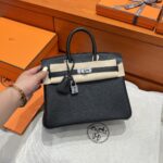 Birkin 25 | 89 Black Togo Leather | Silver Hardware | 25×20×13cm - Image 3