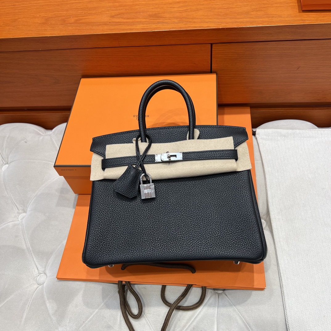 wsxc1752626448328_4 Birkin 25 | 89 Black Togo Leather | Silver Hardware | 25×20×13cm - Image 6