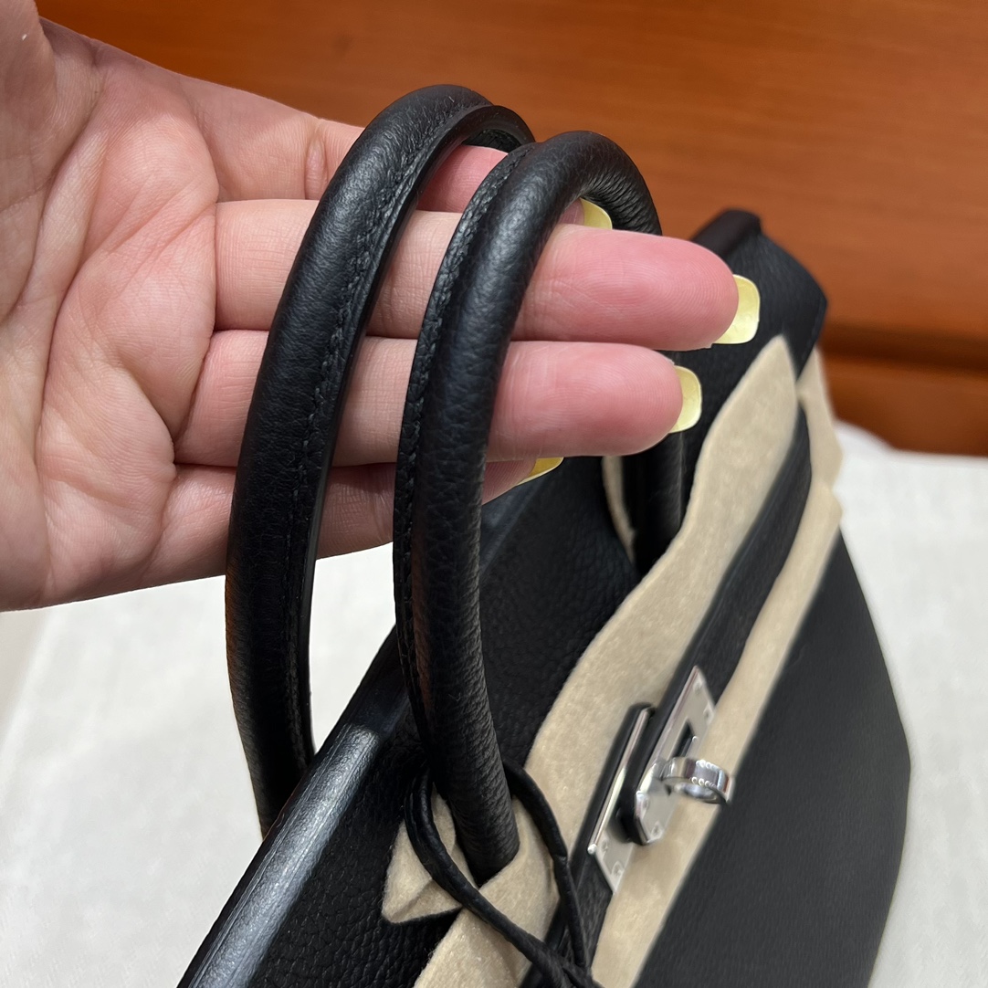 wsxc1752626448389_6 Birkin 25 | 89 Black Togo Leather | Silver Hardware | 25×20×13cm - Image 8