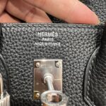 Birkin 25 | 89 Black Togo Leather | Silver Hardware | 25×20×13cm - Image 11