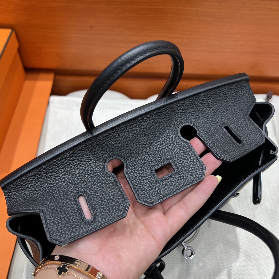 wsxc1752626469370_4 Birkin 25 | 89 Black Togo Leather | Silver Hardware | 25×20×13cm - Image 15