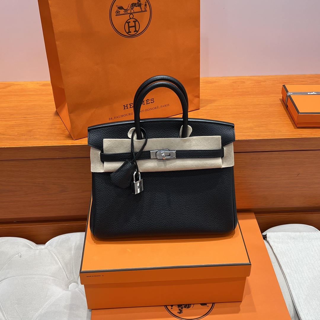 wsxc1752626469600_6 Birkin 25 | 89 Black Togo Leather | Silver Hardware | 25×20×13cm - Image 17