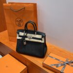 Birkin 25 | 89 Black Togo Leather | Silver Hardware | 25×20×13cm - Image 18