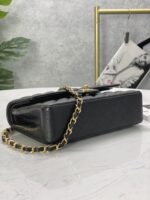 Classic CF Black & Gold Handbag | Haas Calfskin Leather | 15.5×25.5×6.5cm - Image 7