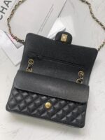 Classic CF Black & Gold Handbag | Haas Calfskin Leather | 15.5×25.5×6.5cm - Image 9
