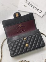 Classic CF Black & Gold Handbag | Haas Calfskin Leather | 15.5×25.5×6.5cm - Image 10