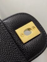 Classic CF Black & Gold Handbag | Haas Calfskin Leather | 15.5×25.5×6.5cm - Image 14