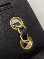 Classic CF Black & Gold Handbag | Haas Calfskin Leather | 15.5×25.5×6.5cm - Image 15