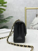 Classic MINI CF Black & Gold | Hass Caviar Calfskin Handbag | 12×20×6cm - Image 4