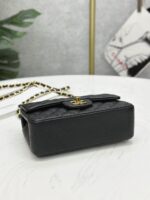 Classic MINI CF Black & Gold | Hass Caviar Calfskin Handbag | 12×20×6cm - Image 5