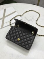 Classic MINI CF Black & Gold | Hass Caviar Calfskin Handbag | 12×20×6cm - Image 7