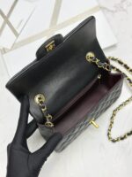 Classic MINI CF Black & Gold | Hass Caviar Calfskin Handbag | 12×20×6cm - Image 9