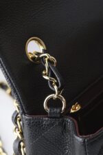 Classic MINI CF Black & Gold | Hass Caviar Calfskin Handbag | 12×20×6cm - Image 12