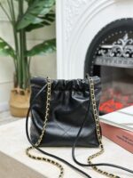 25A New Mini Black & Gold Luxury Calfskin Handbag | 20×19×6cm - Image 3