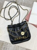 25A New Mini Black & Gold Luxury Calfskin Handbag | 20×19×6cm - Image 6