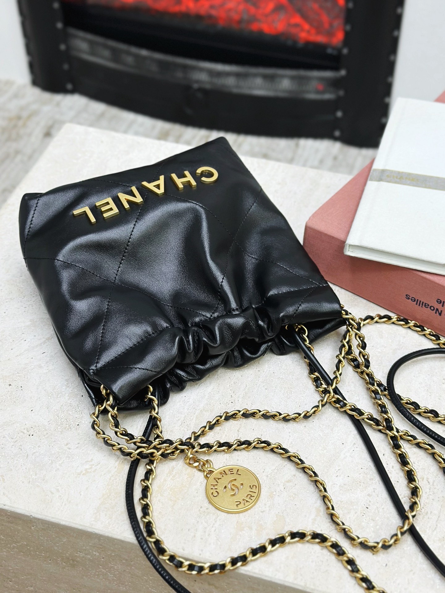 wsxc1752633552972_6 25A New Mini Black & Gold Luxury Calfskin Handbag | 20×19×6cm - Image 7