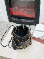 25A New Mini Black & Gold Luxury Calfskin Handbag | 20×19×6cm - Image 8