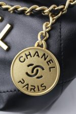 25A New Mini Black & Gold Luxury Calfskin Handbag | 20×19×6cm - Image 12