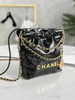 Classic 22bag Handbag | Black Gold & Black Silver | Mini, Small & Medium Sizes | Antiba Leather - Image 5