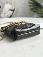 Classic 22bag Handbag | Black Gold & Black Silver | Mini, Small & Medium Sizes | Antiba Leather - Image 8