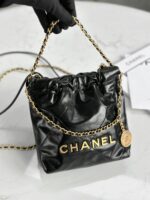 Classic 22bag Handbag | Black Gold & Black Silver | Mini, Small & Medium Sizes | Antiba Leather - Image 9