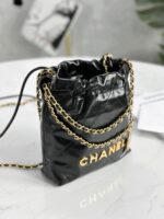 Classic 22bag Handbag | Black Gold & Black Silver | Mini, Small & Medium Sizes | Antiba Leather - Image 10