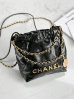 Classic 22bag Handbag | Black Gold & Black Silver | Mini, Small & Medium Sizes | Antiba Leather - Image 11