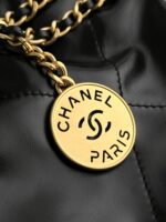 Classic 22bag Handbag | Black Gold & Black Silver | Mini, Small & Medium Sizes | Antiba Leather - Image 14