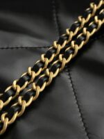 Classic 22bag Handbag | Black Gold & Black Silver | Mini, Small & Medium Sizes | Antiba Leather - Image 15