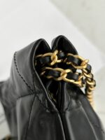 Classic 22bag Handbag | Black Gold & Black Silver | Mini, Small & Medium Sizes | Antiba Leather - Image 20