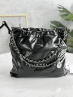 Classic 22bag Handbag | Black Gold & Black Silver | Mini, Small & Medium Sizes | Antiba Leather - Image 22