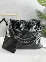 Classic 22bag Handbag | Black Gold & Black Silver | Mini, Small & Medium Sizes | Antiba Leather - Image 4