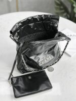 Classic 22bag Handbag | Black Gold & Black Silver | Mini, Small & Medium Sizes | Antiba Leather - Image 28