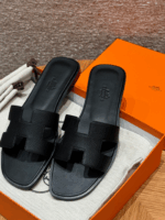 Oran Sandals | 89 Black | Epsom Leather Upper & Dermal Outsole | Size 35–41