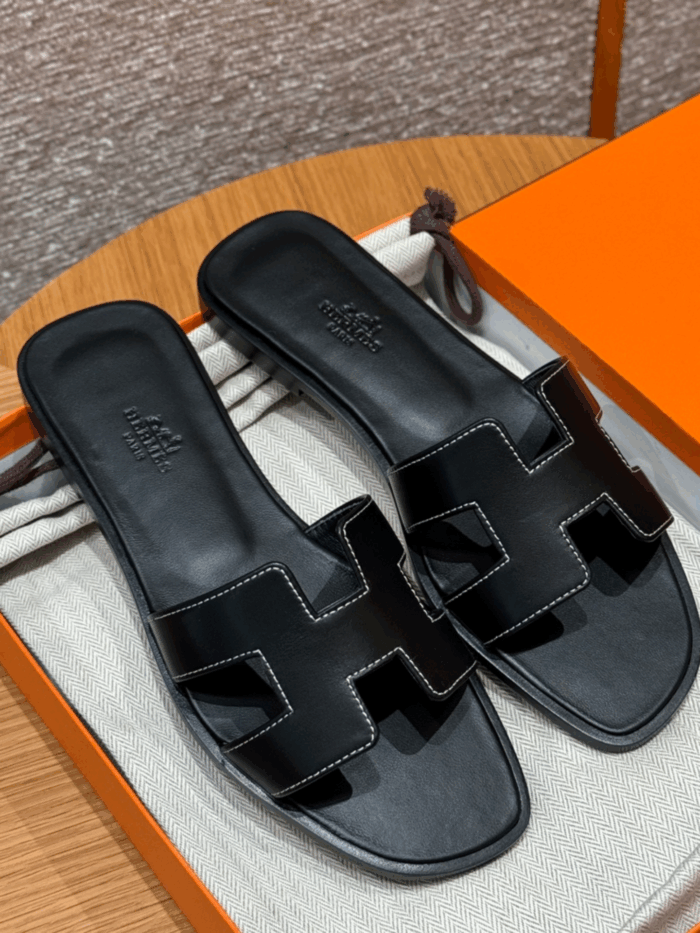 Oran Sandals for Women | Elegant Noir Black | Swift Leather - Image 1